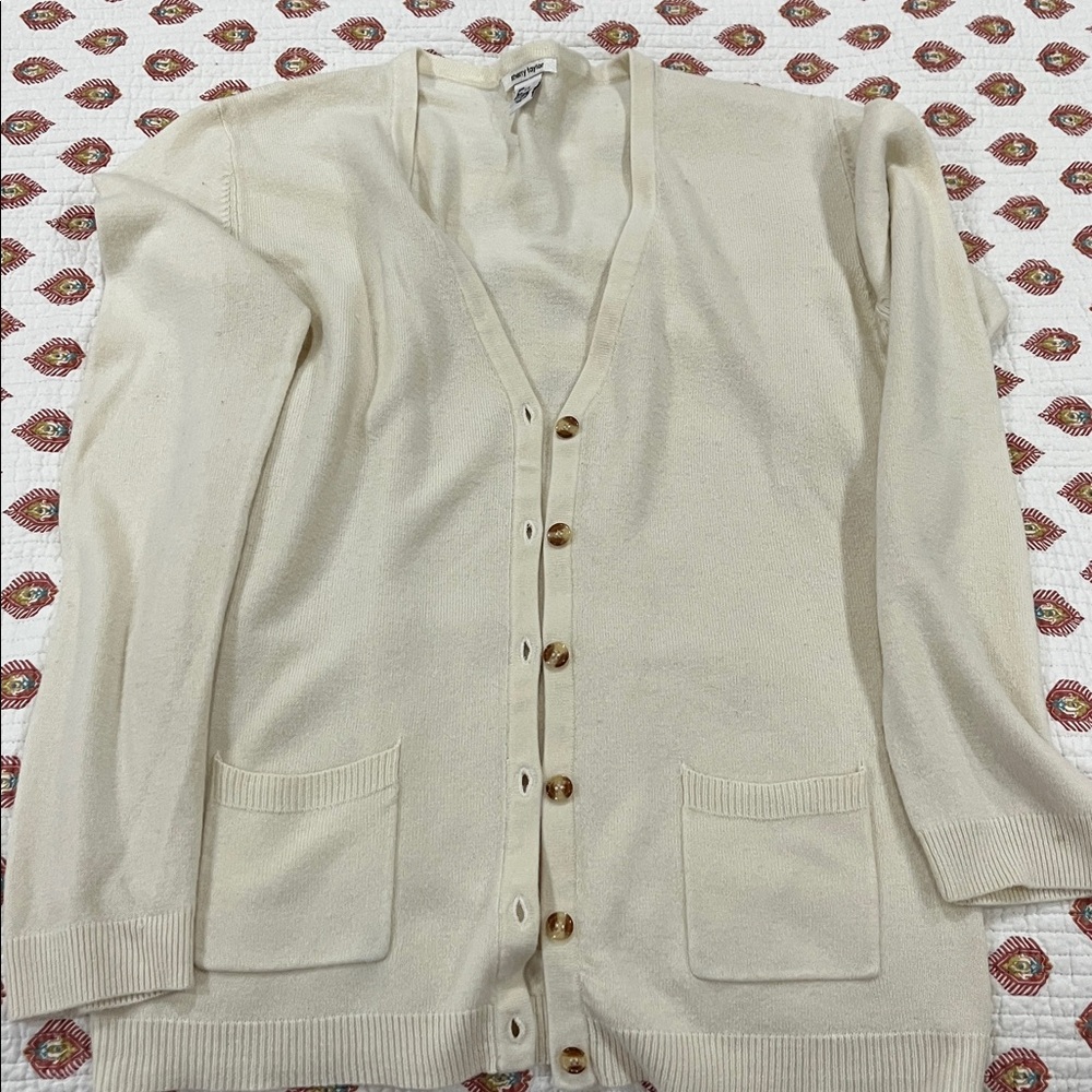 Cream Button-Up Cardigan